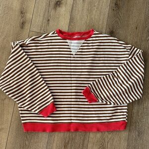 WE THE FREE Brown & Red Striped Sweatshirt